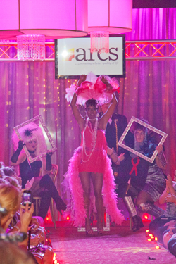 Karen Hicks as Josephine Baker, modeling for A Step Ahead Salon at the 2012 Hairdressers' Disco Ball & Fantasy Hair Show