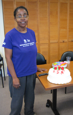 Roxie with her special cake