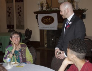 HVCS Board Member Cynthia Cannon Poindexter chats with HVCS' PR Director J. Dewey