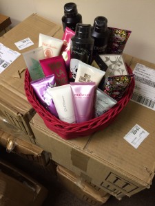 A sampling of donated fragrance items from Elizabeth Arden