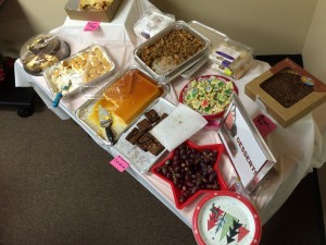 The dessert table at HVCS' Hawthorne holiday potluck