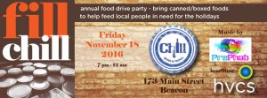 Fill Chill food drive: Nov 18, 2016 at 7 pm