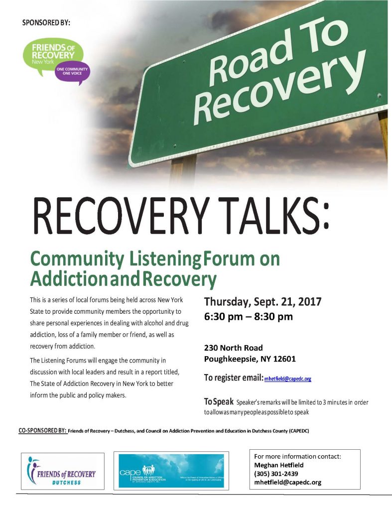 Recovery Talks Listening Forum