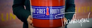 Broadway Cares red bucket