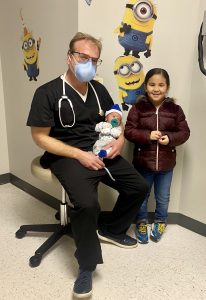 Dr, Avi Silber, Chief Medical Officer, with a brand-new Cornerstone patient.